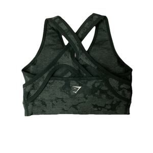 Gymshark Adapt Green Camo Seamless Sports Bra Size Small Padded Athletic